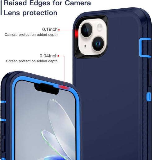 Hucasok Compatible with iPhone 14 Case Shockproof Rugged Full Body Protection Heavy Duty Dust/Drop Proof 3-Layer Cover Case for Apple iPhone 14 Ca...
