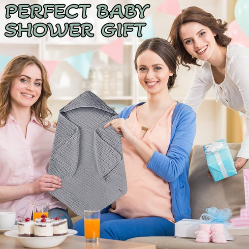 Baby Towels For New Born Baby 32x32 inch Baby Bath Towels with HODD For Babies 100% MUSLIN Cotton infant and toddlers Two Amazing Pack in each UNI...