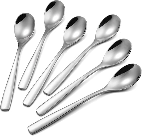 Tea Spoons Set of 6 Stainless Steel Teaspoons Long Handle Stirring Spoons for Tea Coffee Demitasse Espresso Dessert (6pcs Tea Spoons)...