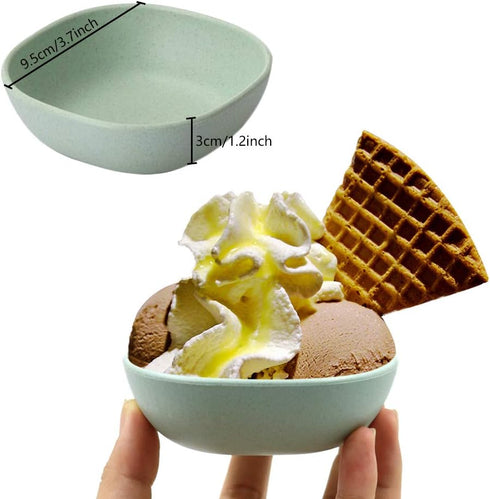 6PCS 4.5 OZ Small Dessert Bowls, 3.7 x 3.7 x 1.2 In Stacked Pinch Bowls, Wheat Straw Mini Prep Bowls, Unbreakable Dipping Saucers for Side Dishes,...