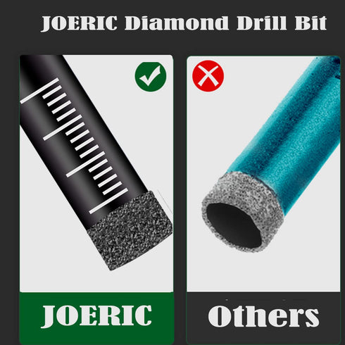 6 PCS Black Dry Diamond Drill Bit Set, for Granite Marble Tile Ceramic Stone Glass Hard Materials (Not for Wood) Round Shank with Size 1/4, 5/16, ...