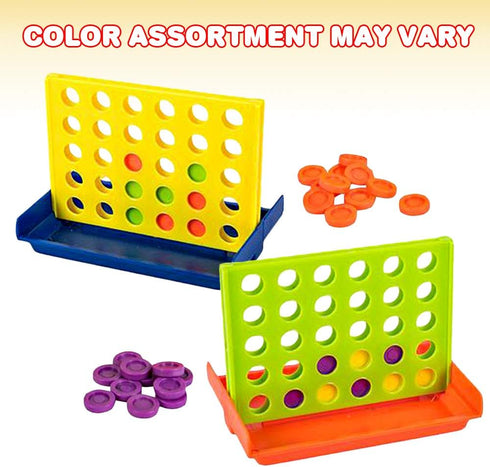 Gamie Four in a Row Game, Set of 4, Line Up Four Pegs in a Row Games with Foldable Board & 30 Pieces Each, Fun Indoor Game Night Games for Kids, E...