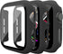 3 Pack Case for Apple Watch Series 9 Series 8 Series 7 45mm Hard PC Case with Tempered Glass Screen Protector Waterproof Anti-Scratch HD Ultra-Thi...