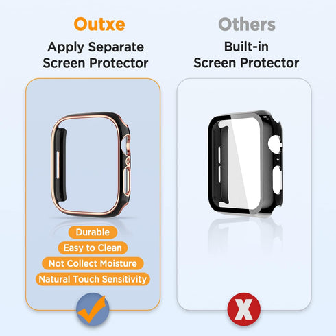 4 Pack Luxury Bumper Case for Apple Watch Series 7, Hard PC Protector 41mm iWatch Cover Frame Smartwatch Accessories (Black*2+White*2)...