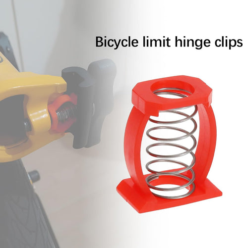 2PCS C Buckle Springs Bicycle Hinge Clip Bicycle Limit Hinge Clamp Compatible with Brompton Folding Bike Red C Shaped Clip Bike Accessories, 18.5x...