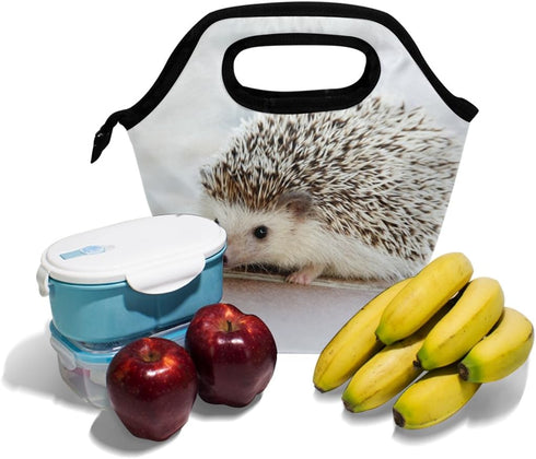 senya Lunch Bag Hedgehog Printed Neoprene Tote Reusable Insulated Waterproof School Picnic Carrying Gourmet Lunchbox Container Organizer For Men, ...