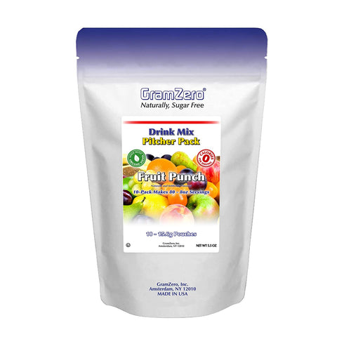 GramZero Fruit Punch, Sugar Free Drink Mix, Pitcher Pack, Great For Nutrition Club Loaded Tea, Zero Calorie, Stevia Sweetened...
