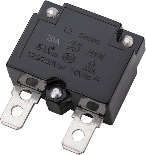 2Pcs 20A 125/250Vac 50Vdc Automatic Reset Relay Fuse Therma Switch Circuit Breaker Current Overload Protector Children Ride On Toy Car Accessories...