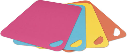 Dexas Heavy Duty Cutting Board Grippmat, Flexible Cutting Boards for Kitchen, Set of 4, Non Slip Plastic Board Cutting Mat 11.5 by 14 inches, Brig...