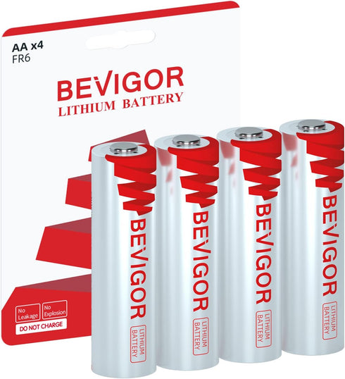 4 Pack 1.5V 3000mAh AA Lithium Batteries, Lithium Iron Batteries, Double A Batteries, High-Performance AA Batteries for Flashlight, Toys, Remote C...