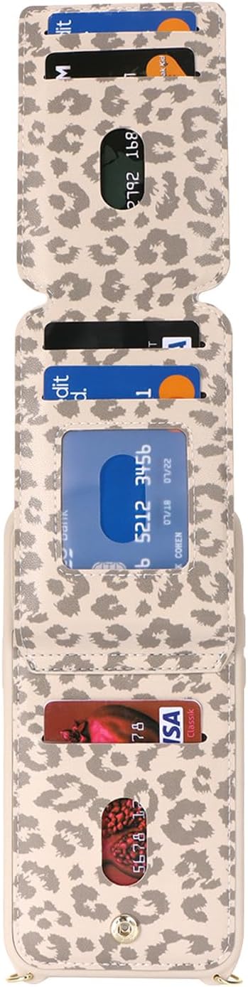 iPhone 13 pro max Case with Card Holder for Women, iPhone 13 pro max Phone Case Wallet with Strap Credit Card Slots Crossbody with Kickstand Zippe...