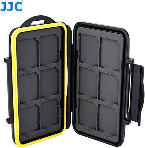 JJC MC-SD12 Water-Resistant Holder Storage Memory Card Case for 12 SD Cards (Black)...