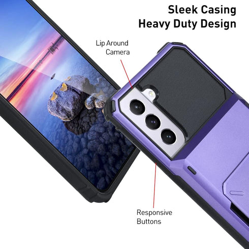 Wallet Case for Samsung Galaxy S22 with 4 Card Credit Card Holder Slot Shockproof Cover Hybrid Heavy Duty Protection Armor Phone Case Compatible w...