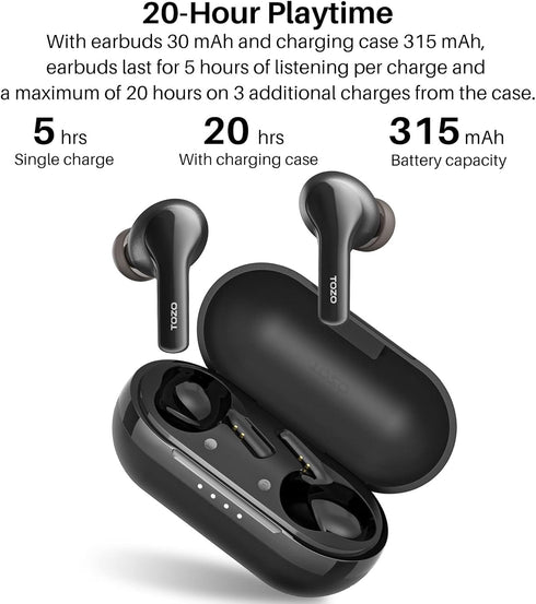 TOZO A2 Mini Wireless Earbuds Bluetooth 5.3 in Ear Light-Weight Headphones Built-in Microphone, IPX5 Waterproof, Immersive Premium Sound Long Dist...