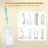 OUTXE 5 Pack Bottle Brush Set, 5-in-1 Water Bottle Cleaner Brush, 15" Long Handle Bottle Cleaning Brush, 3 Straw Brush, Removable Nipple Brush, De...