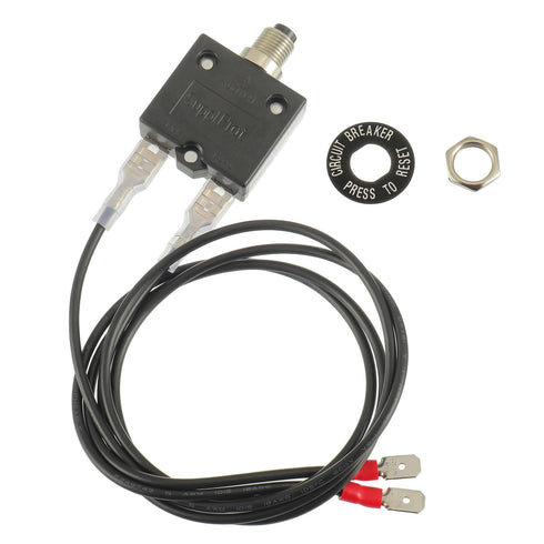Push Button Circuit Breaker 3 Amp, Fuse Tester Manual Reset 32V, Low Voltage Protection, with 18 AWG wires?Hex Nut?Grip Nut Ring...