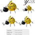 Decorative Metal Bumble Bee Bugs Garden Accents Lawn Ornaments Sculpture Outdoor Set of 4...