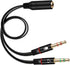 SaiTech IT 3.5 mm Exclusives Headphone Splitter for Computer 3.5mm to 2 Dual Mic Audio Y Splitter Cable Smartphone Headset to PC Adapter, Tablet (...