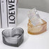 Glass Heart-shaped Candy Bowl Snack Bowl Dessert Bowl Fruit Bowl Ring Holder Dish Wedding Party Decor-Gray-5 OZ...