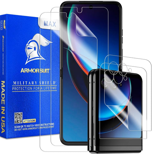 ArmorSuit 2+2 Pack Screen Protector Designed for Motorola Razr Plus (Razr+ 2023) Max Coverage MilitaryShield HD Clear Film - Made in USA...