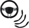 Amiss 3pcs Car Carbon Fiber Anti-Skid Steering Wheel Cover?Segmented Steering Wheel Protector, Butterfly Steering Wheel Cover, Universal 99% Car W...
