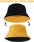 Bucket Hats Reversible, Dual Color Cotton Bucket Hat Foldable Sun Hat...