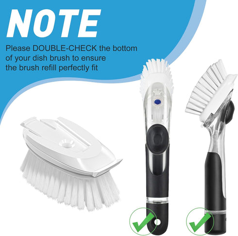 Brush Refills for OXO Dish Brush 5 Pack Dish Brush Cleaning Soap Dispensing Head Replacement for Scrubber (White)...