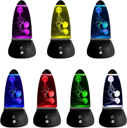 Lightahead Mini Jellyfish Sensory Aquarium Lamp with 7 Color Changing Effects. The Ultimate Sensory Synthetic Jelly Fish Tank Aquarium (Small)....