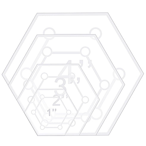 4 Pcs Quilting Rulers 4 Sizes Sewing Rulers Clear Quilting Templates for Fabric Cutting Crafts Supplies (Hexagon,1 Inch, 2 Inch, 3 Inch, 4 Inch)...