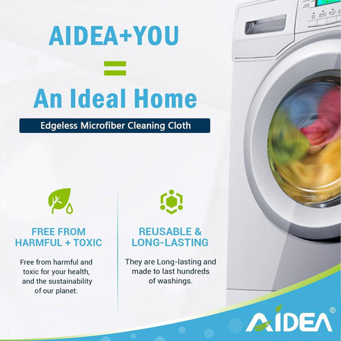 AIDEA Microfiber Cleaning Cloth 8PK, Dusting Cloth Drying Towel, All Purpose Soft Absorbent, Lint Free Rags, Streak Free Wash Cloth for House, Kit...