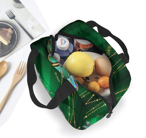 Dragonfly Green Insulated Lunch Box Reusable Cooler Tote Bag Waterproof Lunch Holder for Women & Men Work Picnic or Travel...