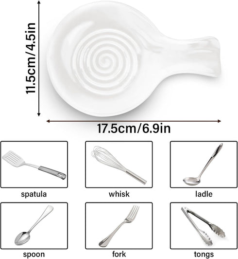 Spoon Rest for Kitchen, Ceramic Spoon Holder for Stove Top, Cooking Spoon Holder?Coffee Spoon Holder,Heat Resistant Utensil Rest for Countertop, D...