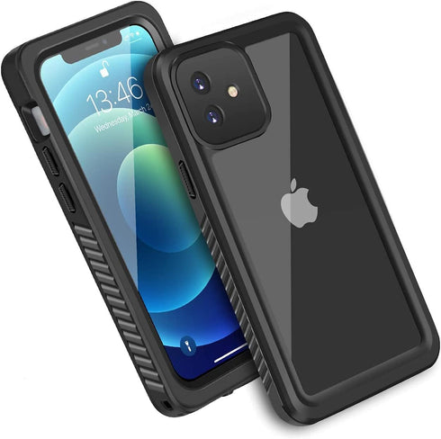iPhone 12 mini Waterproof Case, Shockproof Dustproof Snowproof Fully-Body Protective Cover with Screen Protector Clear Back New Designed for iPhon...