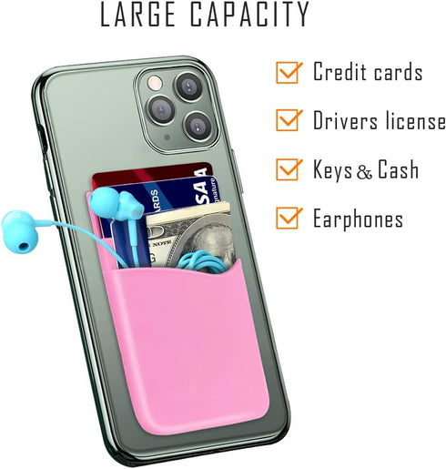 SHANSHUI Phone Pocket, Stick on Wallet Credit Business Card Holder for Back of Phone Pocket Compatible for iPhone, Android and Every Smartphones (...
