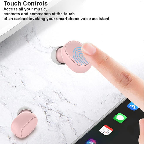 Acuvar Fully Wireless Bluetooth 5.0 Rechargeable iPX4 Water & Sweat Proof Earbud Headphones w Microphone, Touch Controls, Smart LCD Charging Case,...