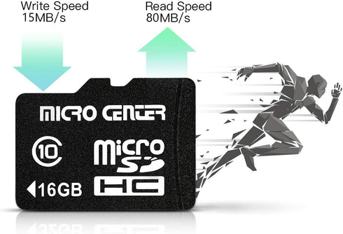 INLAND Micro Center 16GB Class 10 Micro SDHC Flash Memory Card with Adapter for Mobile Device Storage Phone, Tablet, Drone & Full HD Video Recordi...
