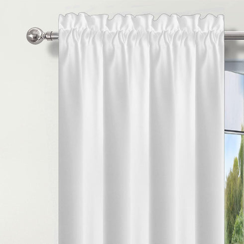 White Valance for Window Kitchen Valance Curtains for Bedroom Living Room Rod Pocket Farmhouse Valance Only 52 X 18 Inch Long 1 Blackout Panel...