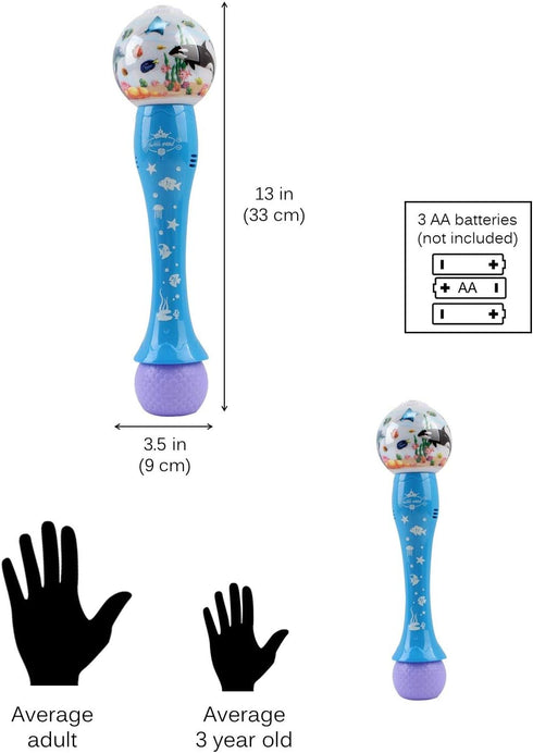 Bubble Blower Ocean Theme Wand Blows Hundreds Per Minute with Light Music Includes Soap Solution Battery Operated Blaster Gun Kids Party Shooter T...