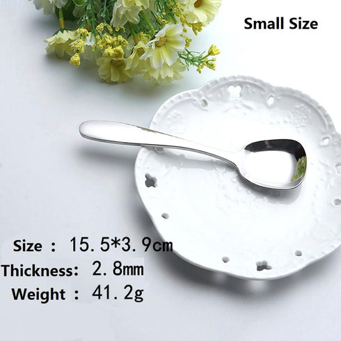 Stainless Steel Soup Spoons,Table Spoons,Dinner Spoons,Rice Spoons,Special Square Design,Mirror Polish,Small Size(6.1 Inches Length,1.53 Inches Wi...