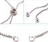 FASHEWELRY 20 Strands Adjustable Brass Bracelet Slider Extender Chains with Rhinestone Ends 8-5/8"(22cm) Real Rose Platinum Plated for DIY Jewelry...