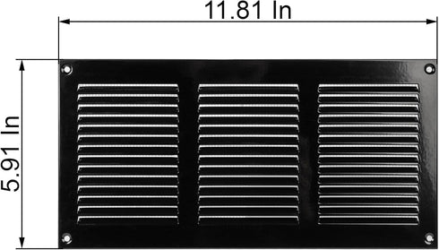 Vent Systems 12'' x 6'' Inch Black Air Vent Cover Metal Air Return Grill with Built in Pest Guard Screen HVAC Vent Cover for Home Improvement Vent...