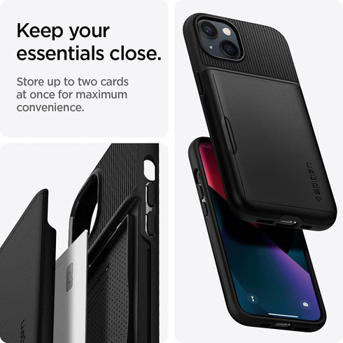 Spigen Slim Armor CS Case Compatible with iPhone 13 Card Slot - Black...