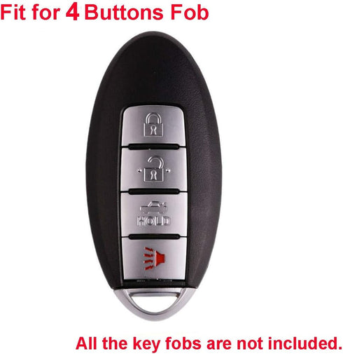 LemSa 2Pcs Rubber Silicone Smart Key Fob Case Cover Protector Holder for Nissan Altima Maxima Murano Armada Gt-r Sentra Altima Rogue Pathfinder, R...