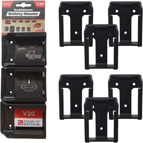 StealthMounts 20V Craftsman Battery Holder - 6 Pack | Craftsman Battery Mount | Craftsman Battery Storage | Craftsman 20v Battery Holder | Craftsm...