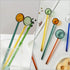 4pcs coffee spoon Coffee Spoons Glass Dessert Spoon Sugar Stirring Spoon Long Handle Teaspoon Ice Cream Spoons Honey Cake Spoon for Specialty Appe...