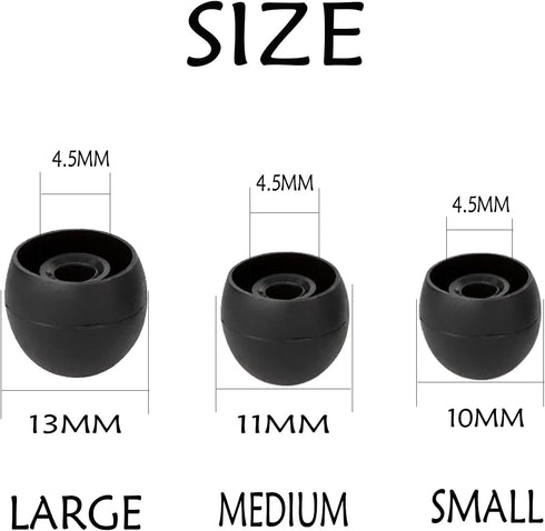 60 Pcs Silicone Earbud Tips Replacement Ear Tips Earbuds Cap for in- Ear Headphones Eartips (Inner Hole from 3.8mm-5.5mm Earphones) Earbud Replace...