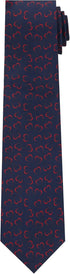 Jacob Alexander Men's Happy Valentine's Day Red Outline Hearts Regular Length Neck Tie - Dark Blue...