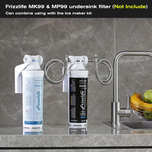 Frizzlife IMC-1 Ice Maker Fridge Water Line Installation Kit Fits For 1/4” & 3/8” Connect Water Filtration system and Reverse Osmosis System...