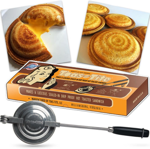 Sandwich Grill - Handheld Pie Iron, Sandwich Maker, Hand Toaster, Panini and Sandwich Press for Hand Made Hot Sandwiches and Pies - Perfect for St...