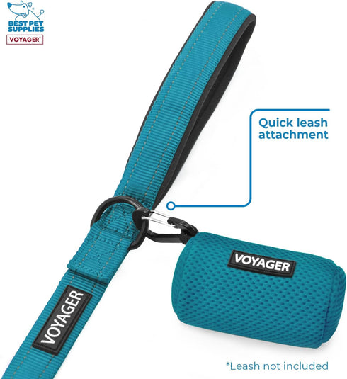 Best Pet Supplies 2-Pack Dog Poop Bag Holder Leash Attachment, Color, Reusable Mesh Dispenser Pouch for Travel, Walking, Park, and Outdoor Use, So...